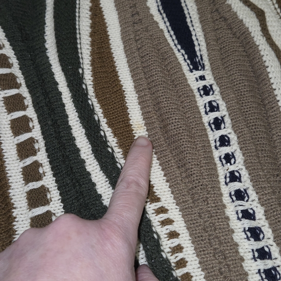 Vintage Old Glory Sweater Mens 2XL Multicolor 3D Knit 3D Style Made USA 90s - Picture 9 of 9